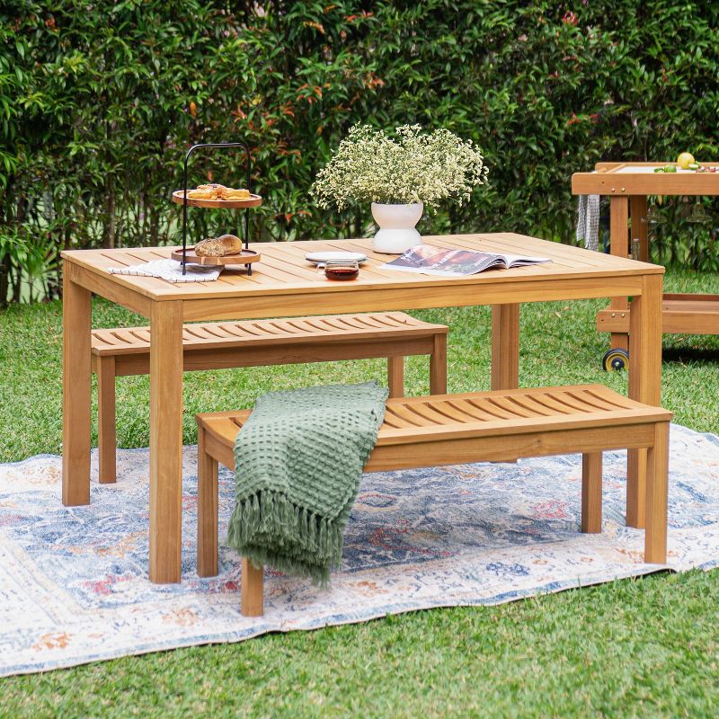 Cambridge Casual Abbington Rectangle Teak Wood Outdoor Dining Table, 3 of 10