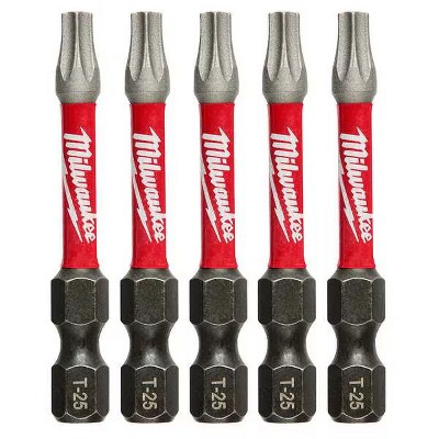 Milwaukee 48-32-4685 SHOCKWAVE 2 in. Power Bit TORX T25 - 5 Pack