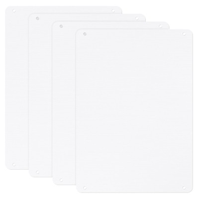 Unique Bargains Aluminum Reflective UV Protected Waterproof Durable White Blank Metal Signs 4 Pcs