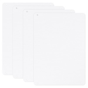 Unique Bargains Aluminum Reflective UV Protected Waterproof Durable White Blank Metal Signs 4 Pcs - 1 of 4