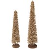 Northlight Glittered Tinsel Tree Christmas Decorations - 19.5" - Gold - Set of 2 - 3 of 4