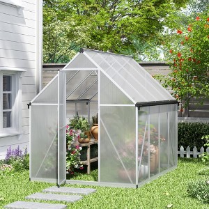 Sandinrayli 6' x 8' Walk-In Greenhouse, Heavy-Duty Outdoor Plant