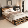 QingMoon Queen Size Bed Frame with Storage Headboard and 8 Drawers, Metal Platform Bed with Charging Station, Stable and Solid, Noise-Free - 4 of 4
