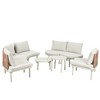 Sapphtopaz Patio Furniture Set Rattan Half Moon Sectional Outdoor Chairs with Cushions and Coffee Tables Sofa Set for Garden, Backyard - 4 of 4
