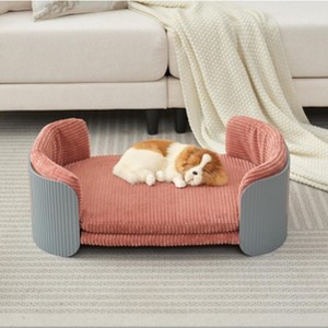 LAOTIES Scandinavian Style Elevated Cat Bed,Breathable Pet Couch With Removable Washable Mattress - 1 of 4