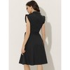 Allegra K Women's Cotton Ruffled Cap Sleeve Tie Waist Button Casual Office Shirt Dress - 4 of 4