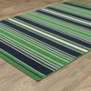 Captiv8e Designs Hilo Preppy Striped Green/Navy Indoor/Outdoor Rug - 2 of 4