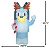 Gemmy Christmas Airblown Inflatable Bluey w/Antlers Holding Candy Cane Bluey, 3.5 ft Tall - 3 of 4