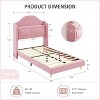 Twin Size Bed Frame with Storage Headboard Wingback Upholstered Headboard and Footboard, Metal Slat Noise Free, Easy Assembly - 2 of 4
