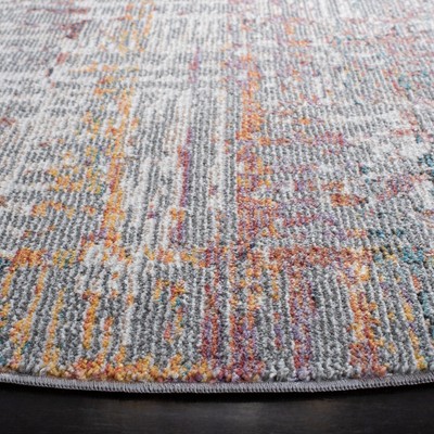 Crystal Round Multicolor Synthetic Oriental Area Rug
