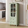 TopComfy Decorative Storage Cabinets Buffet Cabinet Glass Doors Double Drawer Storage Sideboard Cupboard for Living Room, Green, 51.57"*20"*5.31" - 2 of 4