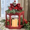 The Lakeside Collection Country Christmas LED Single Lantern - Red - 2 of 2