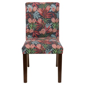 Hendrix Dining Chair with Espresso Legs Dark Floral - Cloth & Co., Adult Unisex