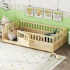 CAVINAS Twin/Full Size Bed Frame with High Security Barrier,Modern Floor Bed for Kids Room,Bedroom - 2 of 4