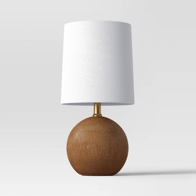 Wooden Mini Table Lamp with Circle Base Brown - Threshold™