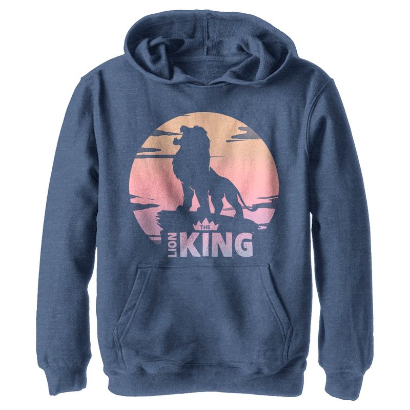Boy's Lion King Sunset Pride Rock Pose Pull Over Hoodie, 1 of 5