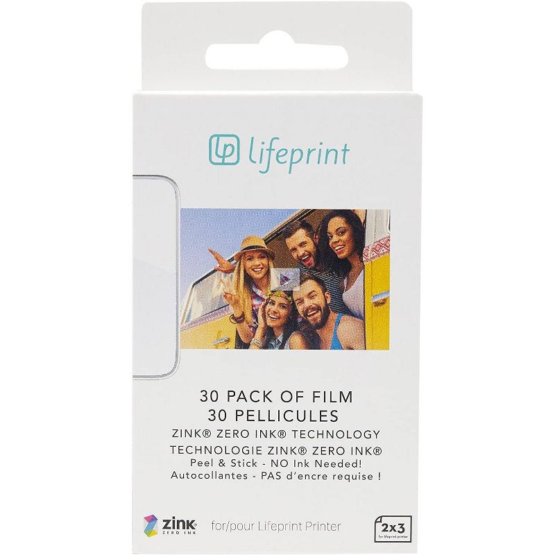 Lifeprint film for Lifeprint Augmented Reality Photo AND Video Printer. 2x3 Zero Ink sticky backed film, 1 of 5