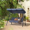 Outsunny 3-Person Porch Swing with Stand, Outdoor Swing for Patio Porch with Adjustable Tilt Canopy & Comfortable Swing Bench-Style Seat, Steel Frame - 2 of 4