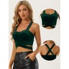 Allegra K Women's Party Velvet Sleeveless Spaghetti Strap Crop Cami Tank Top - 2 of 4