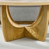 NicBex Natural Round Coffee Table with Cross Curved Base,Small Side Table,Wooden Center Table for Livng Room - 4 of 4