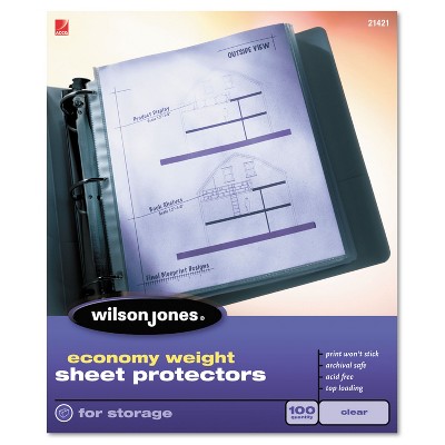 Wilson Jones Economy Weight Top-Loading Sheet Protectors Letter 50/Box 21420