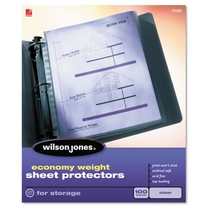 Wilson Jones Economy Weight Top-Loading Sheet Protectors Letter 50/Box 21420 - 1 of 2