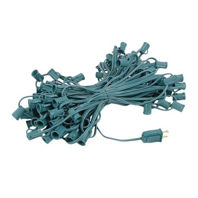100-Foot Yellow Globe Outdoor String Lights with Green Wire