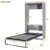Full/Twin Size Murphy Bed Wall Bed, Wood Cabinet Bed, Gray -ModernLuxe - 3 of 4