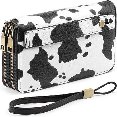 BEAFUP Wallet for Women,Clutch RFID Blocking with Wristlet and Grip Hand Strap,Funny Leather Print Purse Large Capacity Credit Card Holder