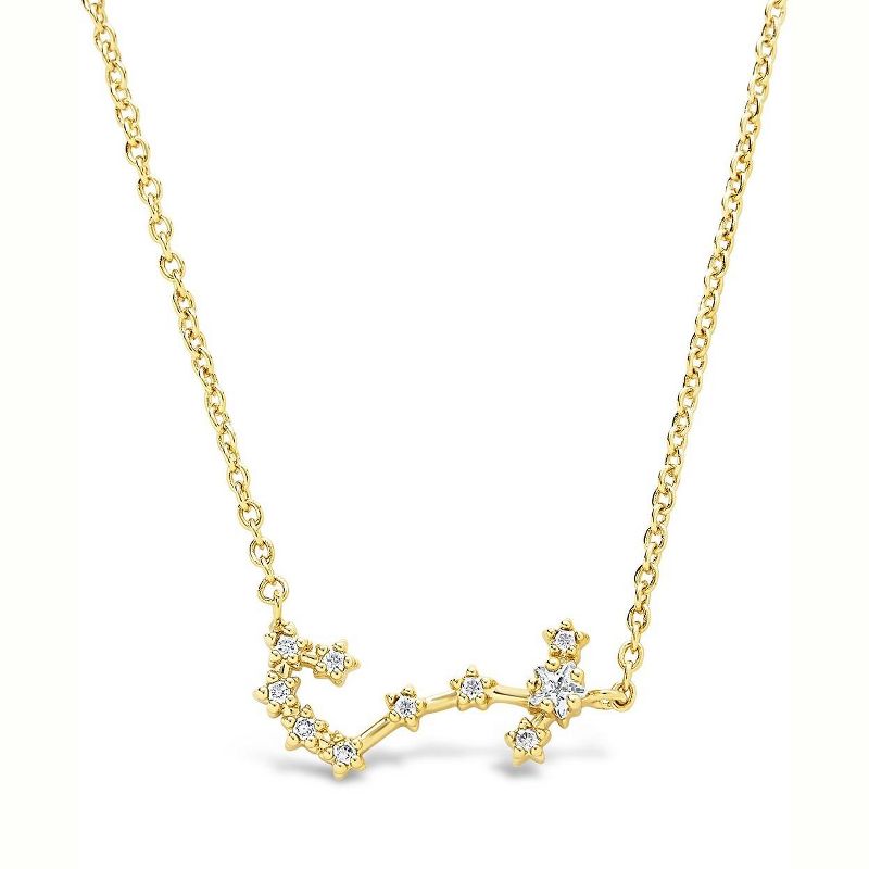 SHINE by Sterling Forever Delicate CZ Constellation Pendant Necklace Gold Scorpio, 4 of 7