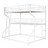 NicBex Twin XL over Full XL Bunk Bed Metal Frame Triple Bed Frame with Guardrails, Long and Short Ladders, No Box Spring Required, Space Saving - 3 of 4