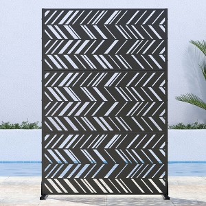 PexFix 72 in. H x 47 in. W Outdoor Metal Privacy Screen Garden Fence Asymmetrical Pattern Wall Applique - 1 of 4