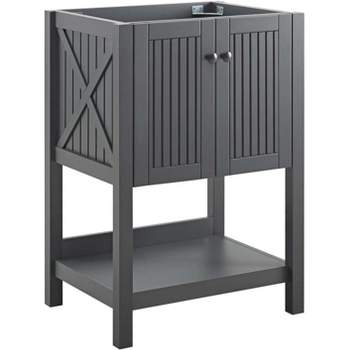 Modway Steam Soft-Close Doors Modern Wood Bathroom Vanity Cabinet in Gray