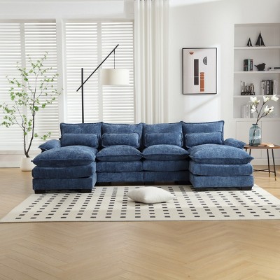U-shaped Sectional Couch,High Quality Sponge Filling,Solid Wood Frame, Oversized Four-Seater Sofa-Maison Boucle
