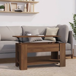 vidaXL Coffee Table Brown Oak Engineered Wood 39.8 x 19.3 x 20.5 in - 1 of 4