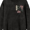 Godzilla Vintage-Inspired Kanji Design Adult Black Salt Mineral Wash Crew Neck Sweatshirt - 2 of 4