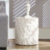 15.75 inSide Table,Round Fiberglass Coffee Table for Living Room,Bedroom,Modern Design Imitation Stone End Table for Apartment,No Need Assembly,Beige - 4 of 4