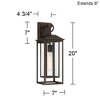John Timberland Califa 20" High Traditional Outdoor Wall Light Fixture Mount Porch House Exterior Weatherproof Brown Bronze Finish Clear Glass Shade - 4 of 4
