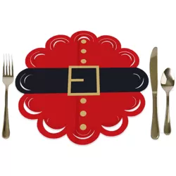 Big Dot of Happiness Jolly Santa Claus - Christmas Party Round Table Decorations - Paper Chargers - Place Setting For 12