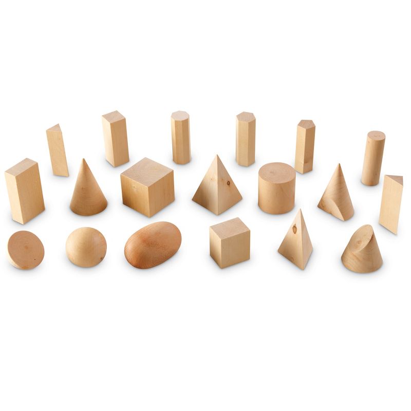 Learning Resources Wood Geometric Solids, Set of 19, 2 of 5