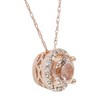 Pompeii3 1 7/8ct Morganite & Diamond Halo Pendant 14K Rose Gold - 3 of 4