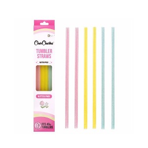 CharCharms 6pk 40oz Water Bottle Straws Glitter - 1 of 4
