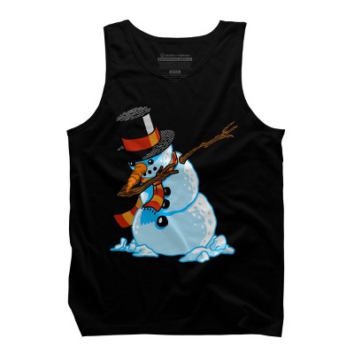 Men's Design By Humans Dabbing Snowman Shirt Christmas Gift Dab Santa Claus T-Shirt By vomaria Tank Top