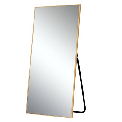HomeRoots 71" Gold Metal Framed Standing Mirror