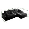 109'' Modern Boneless Sofa Couch, Corduroy Modular Sectional Sofa With L-Shape Chaise, No Assembly Required - 3 of 4