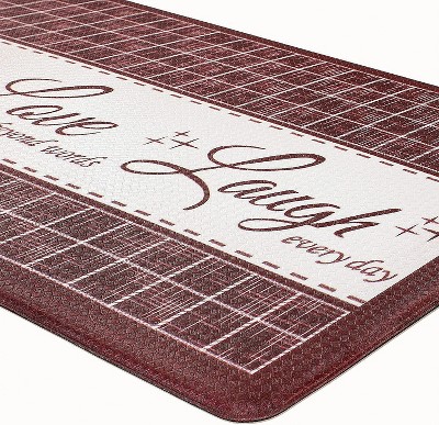 Kate Aurora Heavy Duty Embossed Non Slip Memory Foam Kitchen Mats - 30in W x 18in L, Black