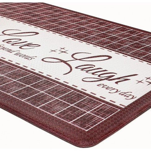 Kate Aurora Heavy Duty Embossed Non Slip Memory Foam Kitchen Mats - 30in W  X 18in L, Black : Target