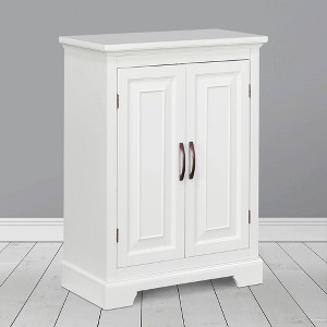 Teamson Home Shea Floor Storage Cabinet with Double Doors White - Elegant Home Fashions: Freestanding Bathroom Closet, Adjustable Shelves - 1 of 4