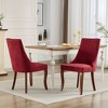 NicBex Flocking Thickened Dining Chairs Set of 2 with Curved Solid Wood Legs,Modern Upholstered Style Accent Chairs for Living Room - 3 of 4