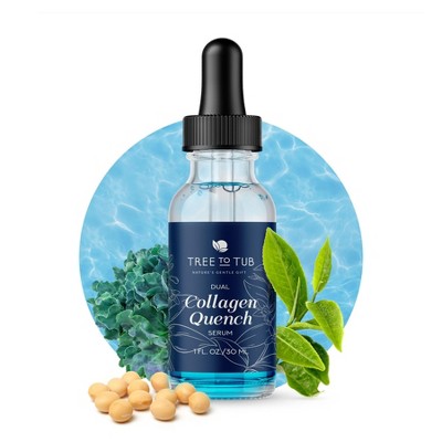 Tree To Tub Vegan Collagen Serum for Face - Anti-Aging & Plumping Serum for Women & Men with Vegan Collagen, Hyaluronic Acid, Blue Sea Kale